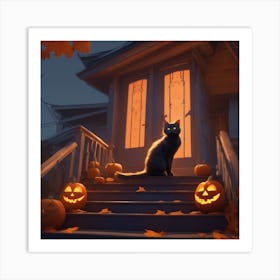 Halloween Cat 31 Art Print