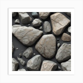 Rocks On A Black Background 5 Art Print