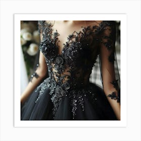 A Beautiful Black Wedding Designer Dress 2 Art Print