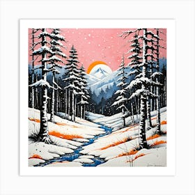 Snowy Mountains Art Print