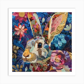 Patchwork Quilted Rabbit 2 Art Print