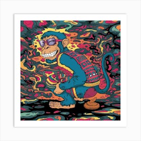 Monkey Psychedelic Art Print