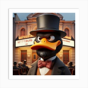 Duck In A Top Hat Art Print