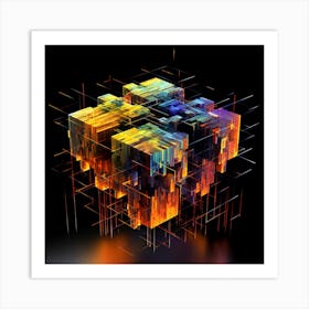 Abstract Cubes 2 Art Print