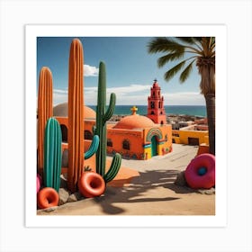 Donuts And Cactus Art Print