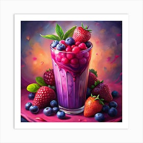 Berry Smoothie Art Print