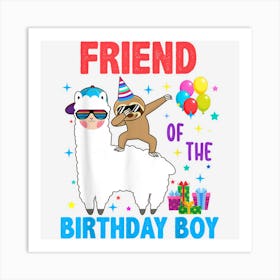 Friend Of The Birthday Boy Sloth Riding Llama Theme Family Art Print