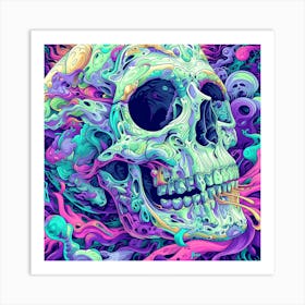 Psychedelic Skull 12 Art Print