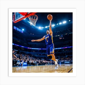 Court Arena Sport Basketball Professional Game Net Ball Point Action Background Man Prof (9) Art Print