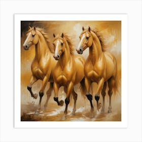 Three Horses Running 6 Art Print