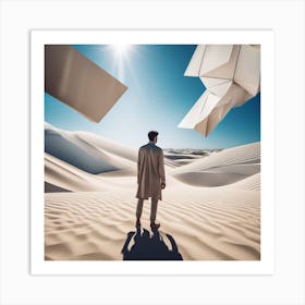 Man In The Desert 81 Art Print