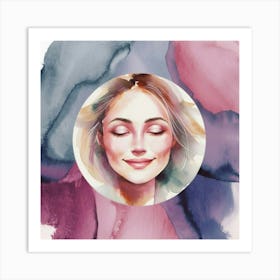 Watercolor Portrait Of A Woman 24 Art Print