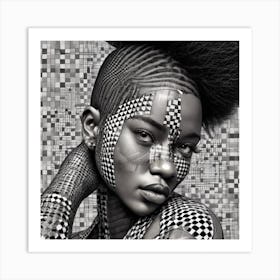 Checkered Woman Art Print