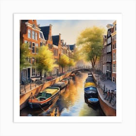 An Enchanting Amsterdam Canal Summer 9 Art Print