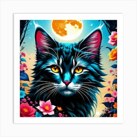 Creative Feline Cat Artwork 18 Art Print