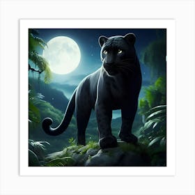 A Black Leopard 3 Art Print