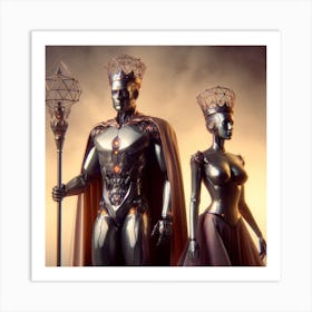 Robot Couple 3 Art Print