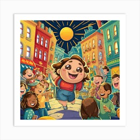 Girl In A City 1 Art Print