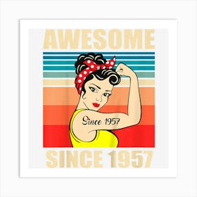 Kids 66 Years Old Gifts Awesome Since 1957 66th Birthday Girls Art Print