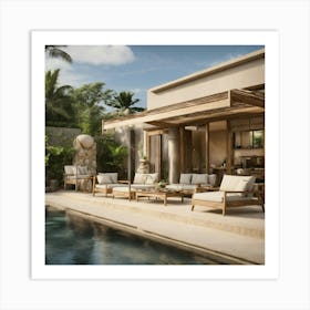 Villa With A Pool 3 Art Print
