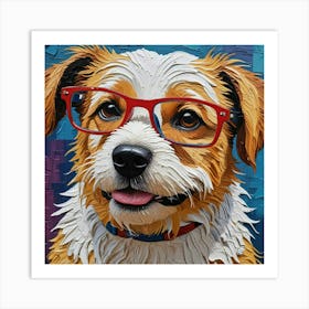 Dog With Glasses Art Print