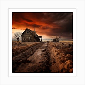 Abandoned House In The Desert Art Print