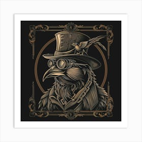 Steampunk Crow 4 Art Print