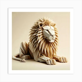 Majestic Origami Lion Art Print