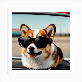 Corgi In Sunglasses 49 Art Print