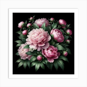 Pink Peonies 6 Art Print