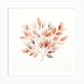 Watercolor Leaves 4 Art Print