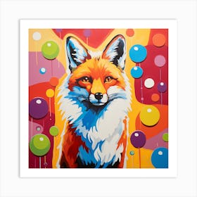 Fox In Bubbles Art Print