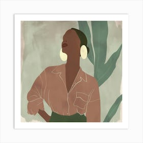 Blackwoman Bohostyle minimalistische malerei Art Print