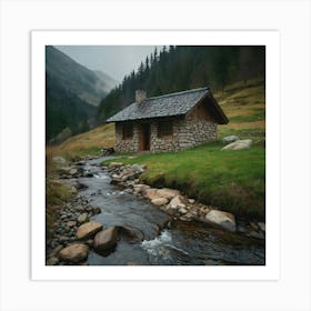 Cabin In The Mountains 7 Art Print