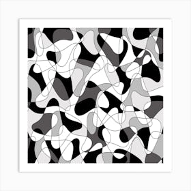 Abstract Black And White Pattern 8 Art Print