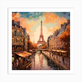 Paris At Sunset 3 Art Print