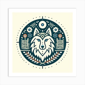 Scandinavian style, wolf 3 Art Print