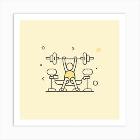 Man Lifting A Barbell 2 Art Print