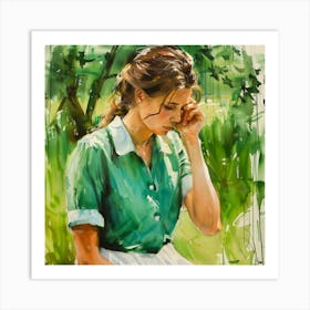 Girl In Green Art Print