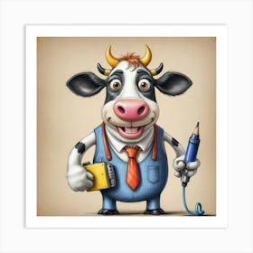 Cartoon Cow 19 Art Print