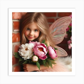 Fairy Girl With Flowers 1 Art Print