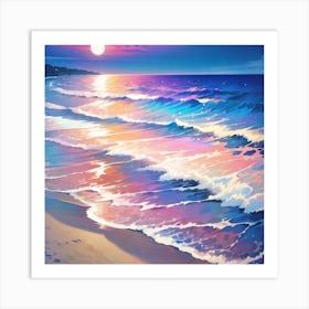 Aesthetic series: Colourful Beachwaves Art Print