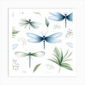 Dragonfly Pattern Art Print