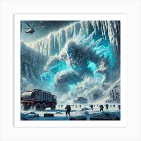 A Futuristic Sci Fi Depiction Of Icy Avalanche In Art Print