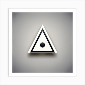Black And White Triangle Icon Vector Illustration Art Print
