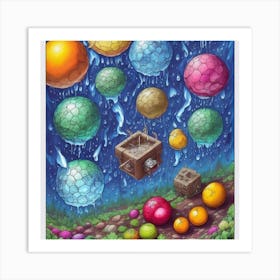 Bubbles In The Rain Art Print