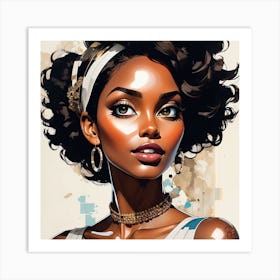 Black Girl With Big Hair Art Print