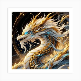 A Golden Dragon In The Galaxies 6 Art Print