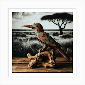 Tribal African Art a bird 2 Art Print