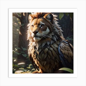 Lion In The Woods Art Print